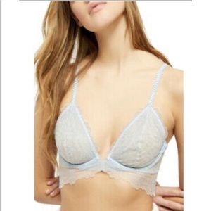 Free People Underwire Bra Blue Hydrandea 34B